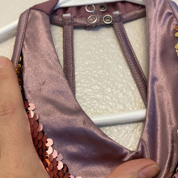 Weissman Dance Jazz tap tutu mauve gold sequin Got Your Number 11349 -IC 7/8 - Picture 6 of 12